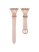 For Apple Watch Series 10 46mm / Ultra 2 Ultra 49mm /  Series 9 8 7 45mm / 6 5 4 SE (2023) SE (2022) SE 44mm / 3 2 1 42mm Replacement Watch Band - Pink / Rose Gold Buckle