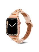 For Apple Watch Series 10 46mm / Ultra 2 Ultra 49mm /  Series 9 8 7 45mm / 6 5 4 SE (2023) SE (2022) SE 44mm / 3 2 1 42mm Replacement Watch Band - Pink / Rose Gold Buckle