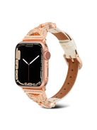 For Apple Watch Series 10 46mm / Ultra 2 Ultra 49mm /  Series 9 8 7 45mm / 6 5 4 SE (2023) SE (2022) SE 44mm / 3 2 1 42mm Replacement Watch Band - White / Rose Gold Buckle