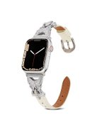 For Apple Watch Series 10 46mm / Ultra 2 Ultra 49mm /  Series 9 8 7 45mm / 6 5 4 SE (2023) SE (2022) SE 44mm / 3 2 1 42mm Replacement Watch Band - White / Silver Buckle