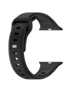 For Apple Watch Series 10 46mm / Ultra 2 Ultra 49mm /  Series 9 8 7 45mm / 6 5 4 SE (2023) SE (2022) SE 44mm / 3 2 1 42mm Replacement Watchband Silicone Watch Strap - Black