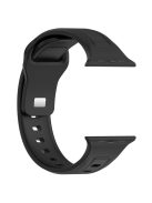 For Apple Watch Series 10 46mm / Ultra 2 Ultra 49mm /  Series 9 8 7 45mm / 6 5 4 SE (2023) SE (2022) SE 44mm / 3 2 1 42mm Replacement Watchband Silicone Watch Strap - Black