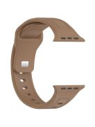 For Apple Watch Series 10 46mm / Ultra 2 Ultra 49mm /  Series 9 8 7 45mm / 6 5 4 SE (2023) SE (2022) SE 44mm / 3 2 1 42mm Replacement Watchband Silicone Watch Strap - Brown