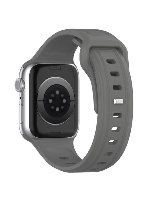 For Apple Watch Series 10 46mm / Ultra 2 Ultra 49mm /  Series 9 8 7 45mm / 6 5 4 SE (2023) SE (2022) SE 44mm / 3 2 1 42mm Replacement Watchband Silicone Watch Strap - Dark Grey