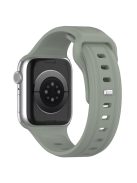 For Apple Watch Series 10 46mm / Ultra 2 Ultra 49mm /  Series 9 8 7 45mm / 6 5 4 SE (2023) SE (2022) SE 44mm / 3 2 1 42mm Replacement Watchband Silicone Watch Strap - Grey Green