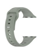 For Apple Watch Series 10 46mm / Ultra 2 Ultra 49mm /  Series 9 8 7 45mm / 6 5 4 SE (2023) SE (2022) SE 44mm / 3 2 1 42mm Replacement Watchband Silicone Watch Strap - Grey Green