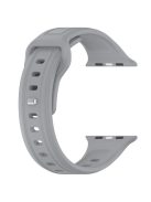 For Apple Watch Series 10 46mm / Ultra 2 Ultra 49mm /  Series 9 8 7 45mm / 6 5 4 SE (2023) SE (2022) SE 44mm / 3 2 1 42mm Replacement Watchband Silicone Watch Strap - Light Grey