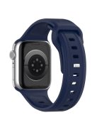 For Apple Watch Series 10 46mm / Ultra 2 Ultra 49mm /  Series 9 8 7 45mm / 6 5 4 SE (2023) SE (2022) SE 44mm / 3 2 1 42mm Replacement Watchband Silicone Watch Strap - Midnight Blue