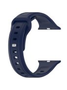 For Apple Watch Series 10 46mm / Ultra 2 Ultra 49mm /  Series 9 8 7 45mm / 6 5 4 SE (2023) SE (2022) SE 44mm / 3 2 1 42mm Replacement Watchband Silicone Watch Strap - Midnight Blue