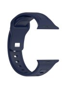 For Apple Watch Series 10 46mm / Ultra 2 Ultra 49mm /  Series 9 8 7 45mm / 6 5 4 SE (2023) SE (2022) SE 44mm / 3 2 1 42mm Replacement Watchband Silicone Watch Strap - Midnight Blue