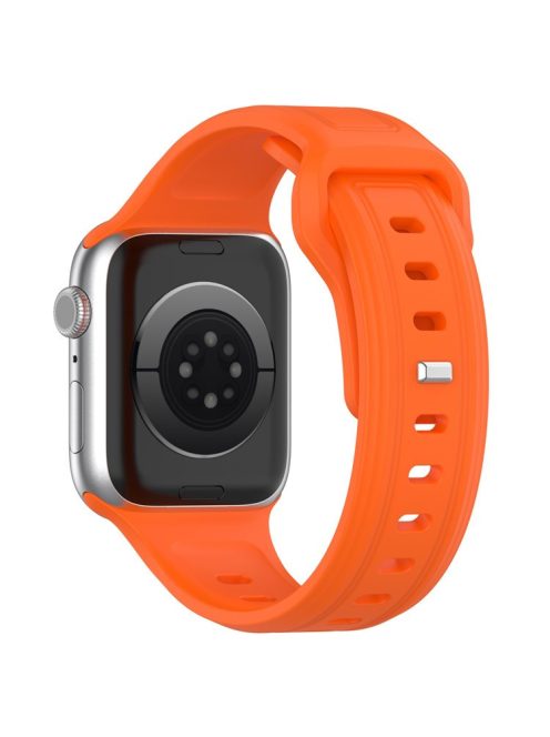 For Apple Watch Series 10 46mm / Ultra 2 Ultra 49mm /  Series 9 8 7 45mm / 6 5 4 SE (2023) SE (2022) SE 44mm / 3 2 1 42mm Replacement Watchband Silicone Watch Strap - Orange