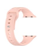 For Apple Watch Series 10 46mm / Ultra 2 Ultra 49mm /  Series 9 8 7 45mm / 6 5 4 SE (2023) SE (2022) SE 44mm / 3 2 1 42mm Replacement Watchband Silicone Watch Strap - Pink