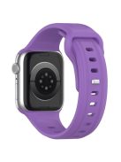 For Apple Watch Series 10 46mm / Ultra 2 Ultra 49mm /  Series 9 8 7 45mm / 6 5 4 SE (2023) SE (2022) SE 44mm / 3 2 1 42mm Replacement Watchband Silicone Watch Strap - Purple