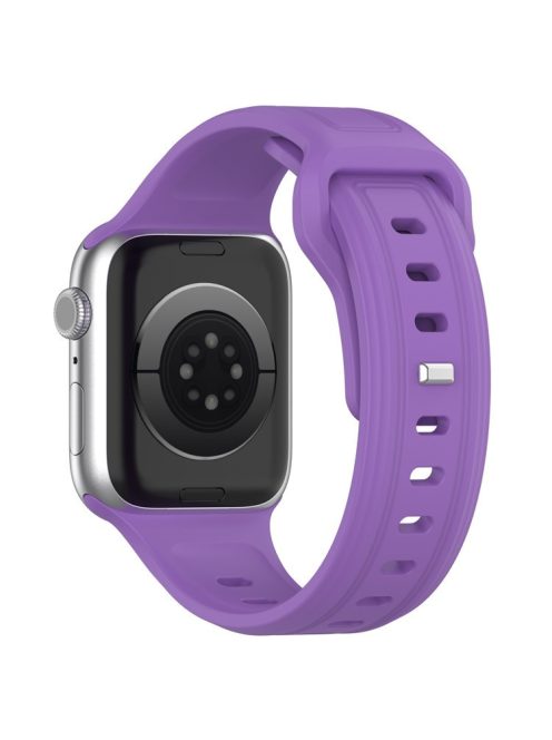 For Apple Watch Series 10 46mm / Ultra 2 Ultra 49mm /  Series 9 8 7 45mm / 6 5 4 SE (2023) SE (2022) SE 44mm / 3 2 1 42mm Replacement Watchband Silicone Watch Strap - Purple