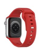 For Apple Watch Series 10 46mm / Ultra 2 Ultra 49mm /  Series 9 8 7 45mm / 6 5 4 SE (2023) SE (2022) SE 44mm / 3 2 1 42mm Replacement Watchband Silicone Watch Strap - Red