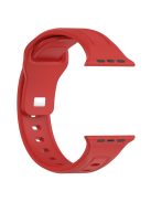 For Apple Watch Series 10 46mm / Ultra 2 Ultra 49mm /  Series 9 8 7 45mm / 6 5 4 SE (2023) SE (2022) SE 44mm / 3 2 1 42mm Replacement Watchband Silicone Watch Strap - Red