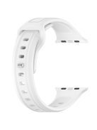 For Apple Watch Series 10 46mm / Ultra 2 Ultra 49mm /  Series 9 8 7 45mm / 6 5 4 SE (2023) SE (2022) SE 44mm / 3 2 1 42mm Replacement Watchband Silicone Watch Strap - White