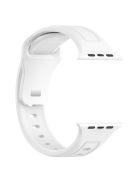 For Apple Watch Series 10 46mm / Ultra 2 Ultra 49mm /  Series 9 8 7 45mm / 6 5 4 SE (2023) SE (2022) SE 44mm / 3 2 1 42mm Replacement Watchband Silicone Watch Strap - White