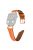 For Apple Watch Series 10 46mm / Ultra 2 Ultra 49mm /  Series 9 8 7 45mm / 6 5 4 SE (2023) SE (2022) SE 44mm / 3 2 1 42mm Rhinestone Decor Genuine Cowhide Leather Strap with Rose Gold Buckle - Orange