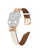 For Apple Watch Series 10 46mm / Ultra 2 Ultra 49mm /  Series 9 8 7 45mm / 6 5 4 SE (2023) SE (2022) SE 44mm / 3 2 1 42mm Rose Gold Buckle Watch Strap - Apricot