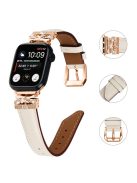 For Apple Watch Series 10 46mm / Ultra 2 Ultra 49mm /  Series 9 8 7 45mm / 6 5 4 SE (2023) SE (2022) SE 44mm / 3 2 1 42mm Rose Gold Buckle Watch Strap - Apricot