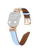 For Apple Watch Series 10 46mm / Ultra 2 Ultra 49mm /  Series 9 8 7 45mm / 6 5 4 SE (2023) SE (2022) SE 44mm / 3 2 1 42mm Rose Gold Buckle Watch Strap - Blue