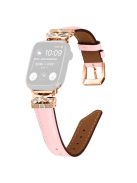 For Apple Watch Series 10 46mm / Ultra 2 Ultra 49mm /  Series 9 8 7 45mm / 6 5 4 SE (2023) SE (2022) SE 44mm / 3 2 1 42mm Rose Gold Buckle Watch Strap - Pink