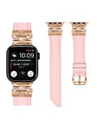 For Apple Watch Series 10 46mm / Ultra 2 Ultra 49mm /  Series 9 8 7 45mm / 6 5 4 SE (2023) SE (2022) SE 44mm / 3 2 1 42mm Rose Gold Buckle Watch Strap - Pink