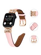 For Apple Watch Series 10 46mm / Ultra 2 Ultra 49mm /  Series 9 8 7 45mm / 6 5 4 SE (2023) SE (2022) SE 44mm / 3 2 1 42mm Rose Gold Buckle Watch Strap - Pink