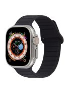 For Apple Watch Series 10 46mm / Ultra 2 Ultra 49mm /  Series 9 8 7 45mm / 6 5 4 SE (2023) SE (2022) SE 44mm / 3 2 1 42mm Silicone Band Color Match Magnetic Watch Strap - Black