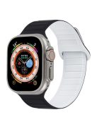 For Apple Watch Series 10 46mm / Ultra 2 Ultra 49mm /  Series 9 8 7 45mm / 6 5 4 SE (2023) SE (2022) SE 44mm / 3 2 1 42mm Silicone Band Color Match Magnetic Watch Strap - Black / White