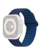 For Apple Watch Series 10 46mm / Ultra 2 Ultra 49mm /  Series 9 8 7 45mm / 6 5 4 SE (2023) SE (2022) SE 44mm / 3 2 1 42mm Silicone Band Color Match Magnetic Watch Strap - Dark / Light Navy Blue