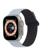 For Apple Watch Series 10 46mm / Ultra 2 Ultra 49mm /  Series 9 8 7 45mm / 6 5 4 SE (2023) SE (2022) SE 44mm / 3 2 1 42mm Silicone Band Color Match Magnetic Watch Strap - Grey / Black