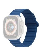 For Apple Watch Series 10 46mm / Ultra 2 Ultra 49mm /  Series 9 8 7 45mm / 6 5 4 SE (2023) SE (2022) SE 44mm / 3 2 1 42mm Silicone Band Color Match Magnetic Watch Strap - Midnight Blue