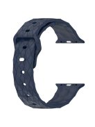 For Apple Watch Series 10 46mm / Ultra 2 Ultra 49mm /  Series 9 8 7 45mm / 6 5 4 SE (2023) SE (2022) SE 44mm / 3 2 1 42mm Silicone Band Football Pattern Watch Strap - Midnight Blue