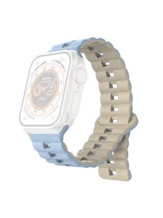   For Apple Watch Series 10 46mm / Ultra 2 Ultra 49mm /  Series 9 8 7 45mm / 6 5 4 SE (2023) SE (2022) SE 44mm / 3 2 1 42mm Silicone Band Watch Strap - Baby Blue+Starlight