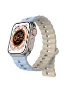 For Apple Watch Series 10 46mm / Ultra 2 Ultra 49mm /  Series 9 8 7 45mm / 6 5 4 SE (2023) SE (2022) SE 44mm / 3 2 1 42mm Silicone Band Watch Strap - Baby Blue+Starlight