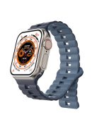 For Apple Watch Series 10 46mm / Ultra 2 Ultra 49mm /  Series 9 8 7 45mm / 6 5 4 SE (2023) SE (2022) SE 44mm / 3 2 1 42mm Silicone Band Watch Strap - Dark Navy Blue+Navy Blue