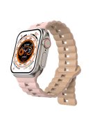 For Apple Watch Series 10 46mm / Ultra 2 Ultra 49mm /  Series 9 8 7 45mm / 6 5 4 SE (2023) SE (2022) SE 44mm / 3 2 1 42mm Silicone Band Watch Strap - Pink+Rose Grey