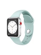 For Apple Watch Series 10 46mm / Ultra 2 Ultra 49mm /  Series 9 8 7 45mm / 6 5 4 SE (2023) SE (2022) SE 44mm / 3 2 1 42mm Silicone Band Watch Strap with Hexagonal Stud - Blue Green