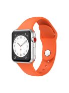 For Apple Watch Series 10 46mm / Ultra 2 Ultra 49mm /  Series 9 8 7 45mm / 6 5 4 SE (2023) SE (2022) SE 44mm / 3 2 1 42mm Silicone Band Watch Strap with Hexagonal Stud - Orange