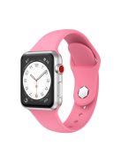 For Apple Watch Series 10 46mm / Ultra 2 Ultra 49mm /  Series 9 8 7 45mm / 6 5 4 SE (2023) SE (2022) SE 44mm / 3 2 1 42mm Silicone Band Watch Strap with Hexagonal Stud - Pink