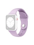 For Apple Watch Series 10 46mm / Ultra 2 Ultra 49mm /  Series 9 8 7 45mm / 6 5 4 SE (2023) SE (2022) SE 44mm / 3 2 1 42mm Silicone Band Watch Strap with Hexagonal Stud - Purple