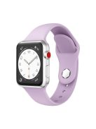 For Apple Watch Series 10 46mm / Ultra 2 Ultra 49mm /  Series 9 8 7 45mm / 6 5 4 SE (2023) SE (2022) SE 44mm / 3 2 1 42mm Silicone Band Watch Strap with Hexagonal Stud - Purple