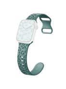 For Apple Watch Series 10 46mm / Ultra 2 Ultra 49mm /  Series 9 8 7 45mm / 6 5 4 SE (2023) SE (2022) SE 44mm / 3 2 1 42mm Silicone Leopard Pattern Watch Strap - Green