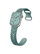 For Apple Watch Series 10 46mm / Ultra 2 Ultra 49mm /  Series 9 8 7 45mm / 6 5 4 SE (2023) SE (2022) SE 44mm / 3 2 1 42mm Silicone Leopard Pattern Watch Strap - Green