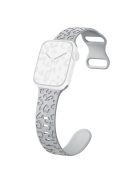 For Apple Watch Series 10 46mm / Ultra 2 Ultra 49mm /  Series 9 8 7 45mm / 6 5 4 SE (2023) SE (2022) SE 44mm / 3 2 1 42mm Silicone Leopard Pattern Watch Strap - Grey