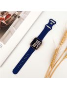 For Apple Watch Series 10 46mm / Ultra 2 Ultra 49mm /  Series 9 8 7 45mm / 6 5 4 SE (2023) SE (2022) SE 44mm / 3 2 1 42mm Silicone Leopard Pattern Watch Strap - Midnight Blue