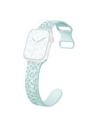 For Apple Watch Series 10 46mm / Ultra 2 Ultra 49mm /  Series 9 8 7 45mm / 6 5 4 SE (2023) SE (2022) SE 44mm / 3 2 1 42mm Silicone Leopard Pattern Watch Strap - Turquoise