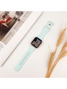 For Apple Watch Series 10 46mm / Ultra 2 Ultra 49mm /  Series 9 8 7 45mm / 6 5 4 SE (2023) SE (2022) SE 44mm / 3 2 1 42mm Silicone Leopard Pattern Watch Strap - Turquoise